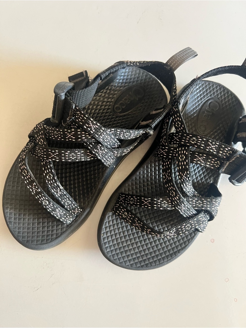 Chaco kids Black & White Patterned Strappy Sandals